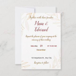 Simple Weeding Invitation Dankeskarte