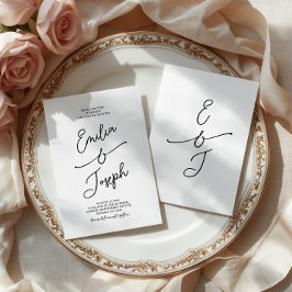 Simple Whimsical Handwritten Wedding Photo Einladung
