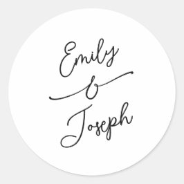 Simple Whimsical Handwritten Wedding  Runder Aufkleber