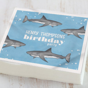 Simple Whimsical Pool Party Haie Blue Ocean Nicker Serviette