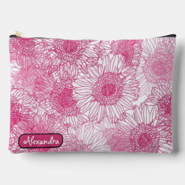 Simple White and Pink Floral Seamless Pattern Zubehörtasche