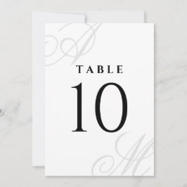 Simple White Elegant Monogram Table Numbers