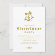 Simple White Gold Christmas Bells Party