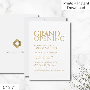 Simple White Gold Grand Invitation d'ouverture