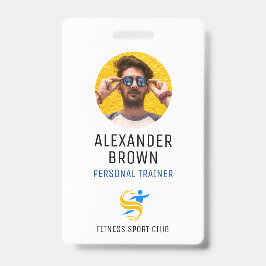 Simple White Logo And QR Code Employee ID  Photo Ausweis