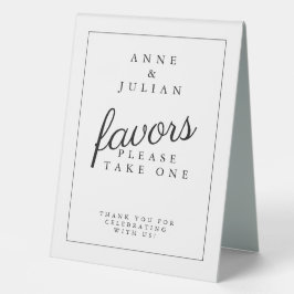 Simple White Wedding Favor Table Tent Tischaufsteller