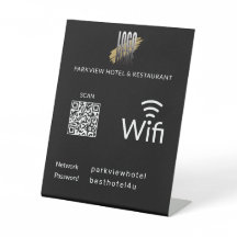 Simple Wifi Network Password QR Code Logo Black