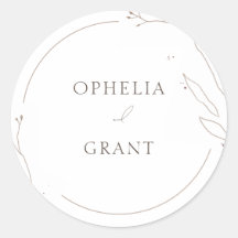 Simple Wild Grass Wedding Danke Stickers