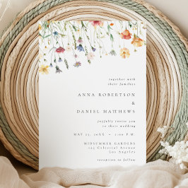Simple Wildflower Wedding Invitation Einladung