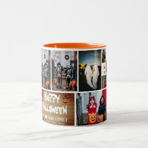 Simple Wood Spooky Foto Happy Halloween Zweifarbige Tasse