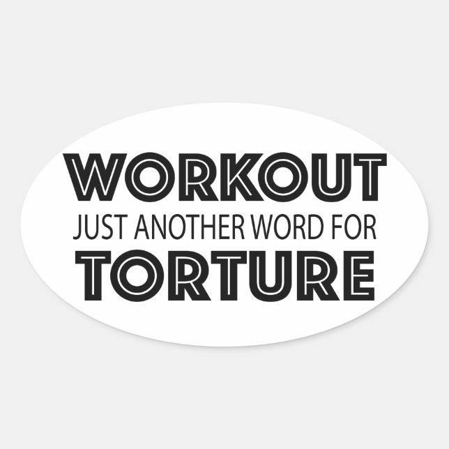 Simple Workout Spaß Funny Gym Ovaler Aufkleber (Vorderseite)