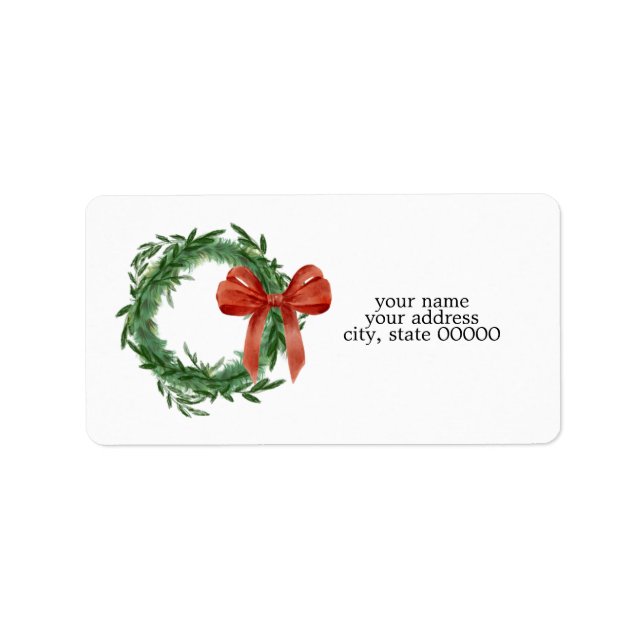 Simple Wreath Address Labels Adressaufkleber (Vorne)