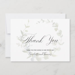 Simple Wreath Greenerity Wedding Vielen Dank Dankeskarte