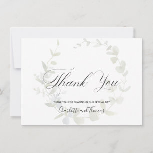 Simple Wreath Greenerity Wedding Vielen Dank Dankeskarte