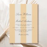 Simple Yellow and White Cabana Stripes Wedding Einladung<br><div class="desc">Celebrate your special day with this chic, simple yellow and off-white cabana stripes wedding invitation, designed for couples who wish to blend casual charm with timeless elegance. Featuring soft vertical stripes in a warm golden-yellow tone and classic typography, this invitation perfectly complements beach weddings, barn venues, or garden celebrations. The...</div>