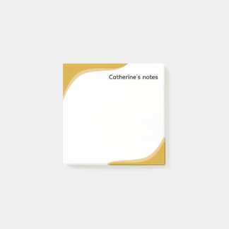 Simple yellow & black waves customizable post-it klebezettel