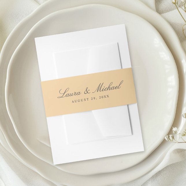 Simple Yellow Personalized Wedding Einladungsbanderole (Von Creator hochgeladen)