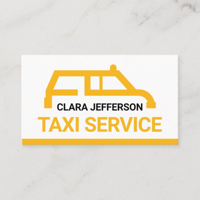 Simple Yellow Taxi Car Place Your Name Visitenkarte (Vorderseite)