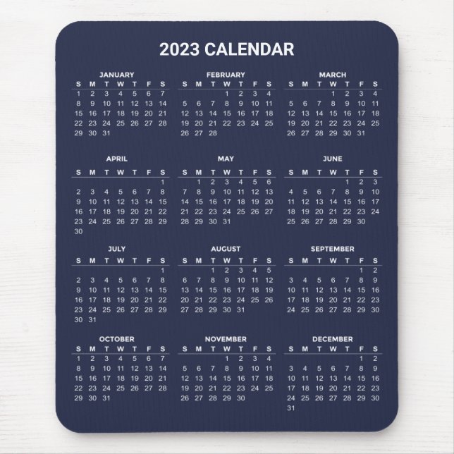 Simple Yet Elegant 2023 Calendar | Mousepad (Vorne)
