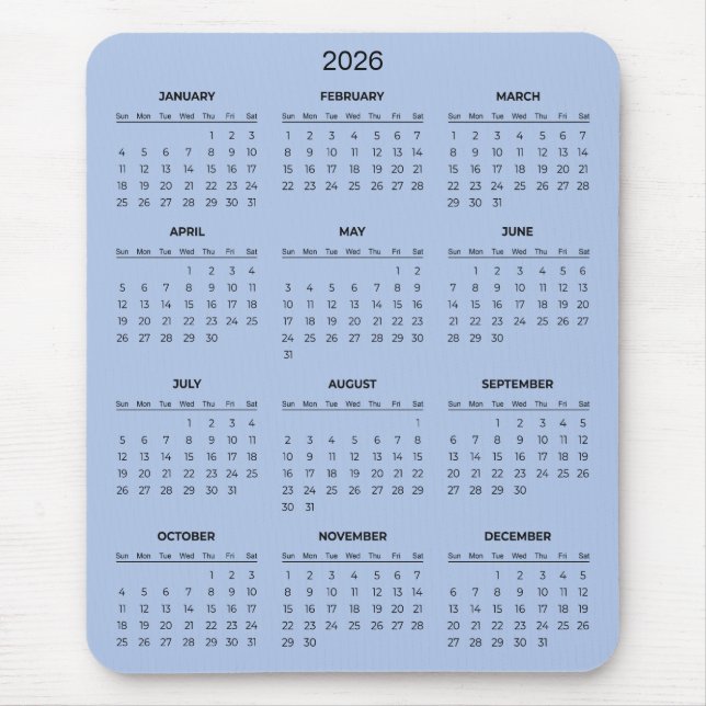 Simple Yet Elegant 2026 Calendar | Mousepad (Vorne)
