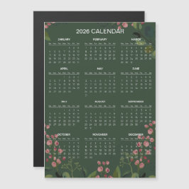 Simple Yet Elegant Floral 2026 Calendar  | Magnet