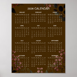 Simple Yet Elegant Floral 2026 Calendar |  Poster