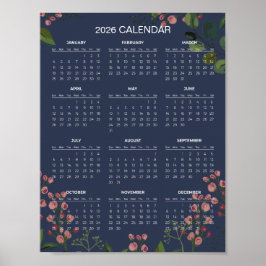 Simple Yet Elegant Floral 2026 Calendar |  Poster