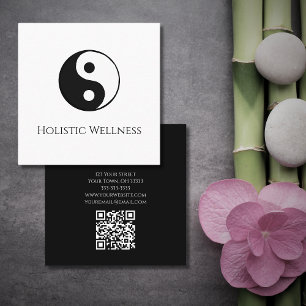 Simple Yin Yang Symbol Holistischer Heiler QR-Code Quadratische Visitenkarte