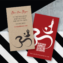 Simple Yoga Om Ohm Calligraphie Zen Carte de visit