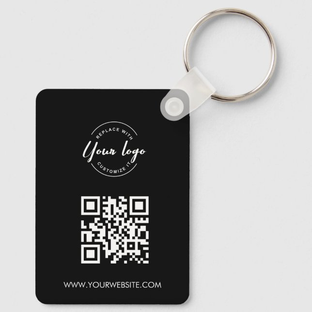 Simple Your Logo QR code goes here Custom Schlüsselanhänger (Rückseite)