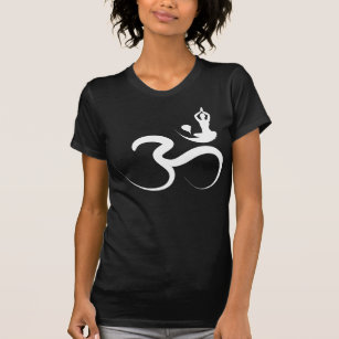 Simple Zen Yoga Om Calligraphy Silhouette T - Shir T-Shirt