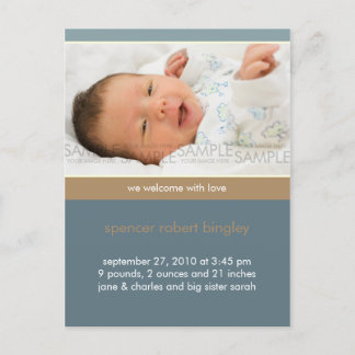 Simplement Bleu/Tan ・ Faire-part bébé