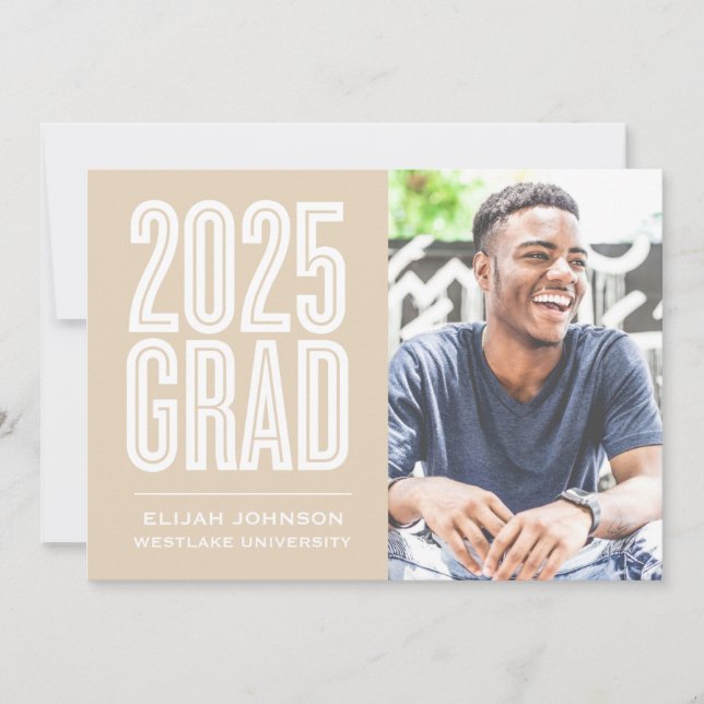 SIMPLEMENT BOLD 2025 GRAD PHOTO GRAD INVITATION (Devant)