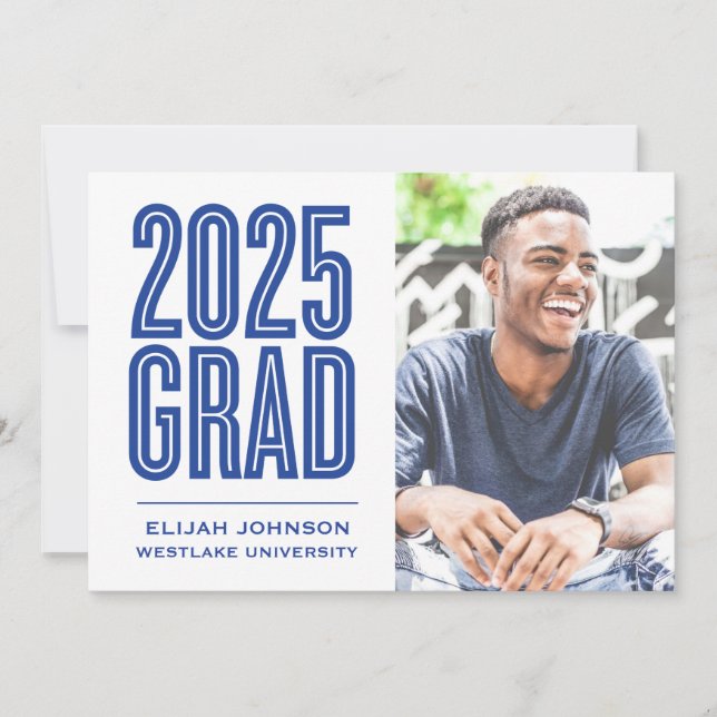 SIMPLEMENT BOLD 2025 GRAD PHOTO GRAD INVITATION (Devant)