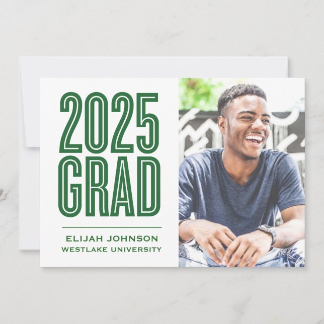 SIMPLEMENT BOLD 2025 GRAD PHOTO GRAD INVITATION (Devant)
