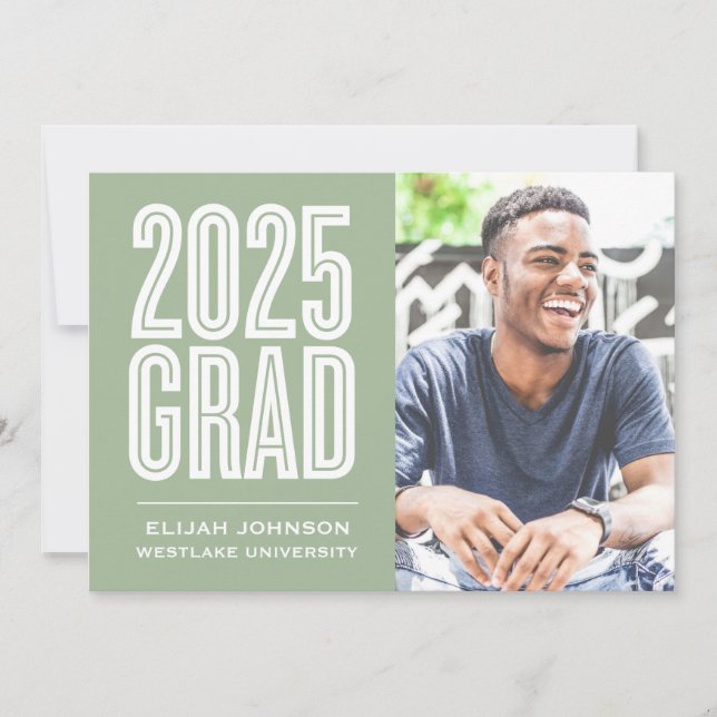 SIMPLEMENT BOLD 2025 GRAD PHOTO GRAD INVITATION (Devant)