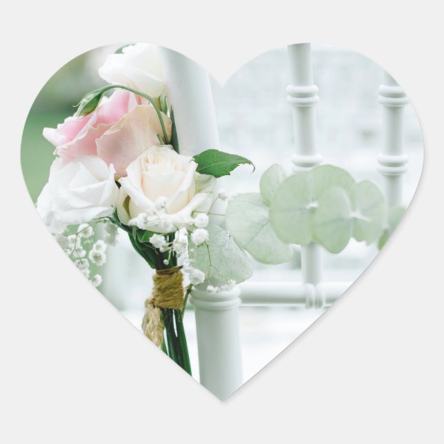 Simplement Chic Coeur Floral Sticker En Forme (Devant)