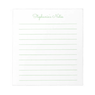 Simplement Élégant Carnet Personnalisé Ligné Vert