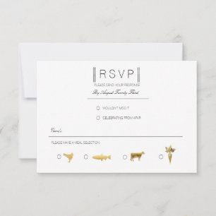 Simplement élégant   Moderne Black & Gold RSVP