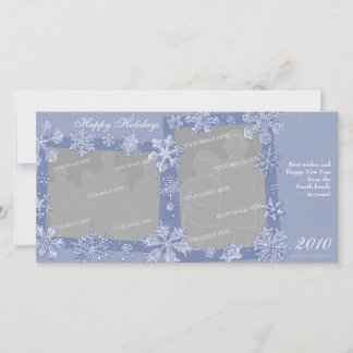 Simplement Flocons Personnalisé Carte Double Photo