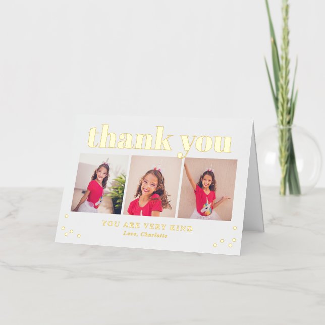 Simplement Happy FOIL Carte de remerciements photo (Recto)