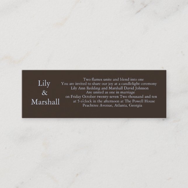 Simplement invitation de mariage de chocolat (Devant)