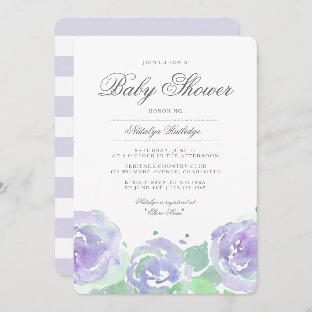 Simplement Serene Baby shower Invitation (Devant / Derrière)