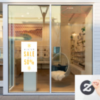 Simples flocs de neige, panneau de vente d'hiver