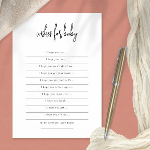 Simples souhaits de script pour carte Baby shower