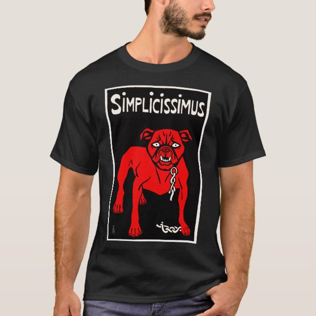 Simplicissimus - Vintager Hund Cartoon T-Shirt (Vorderseite)
