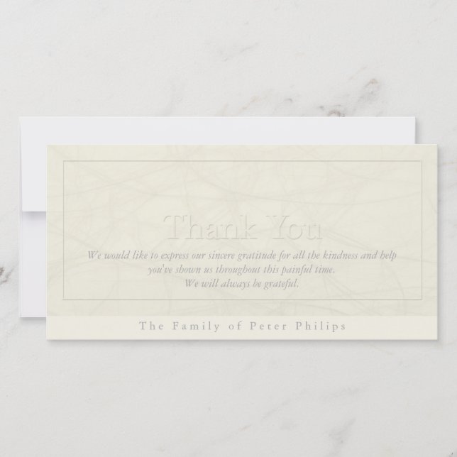 Simplicité 1 carte photo de Merci de sympathie (Devant)