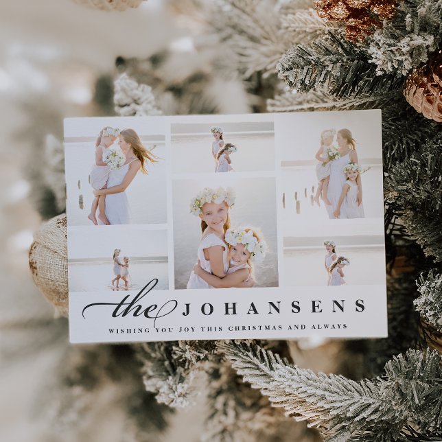 Simplicité | Carte de collage photo de vacances (Créateur téléchargé)