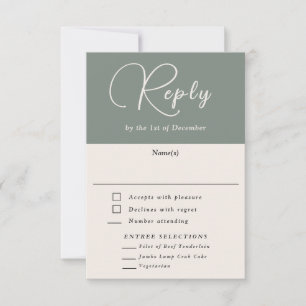 Simplicité moderne Sage profond Simple RSVP avec r