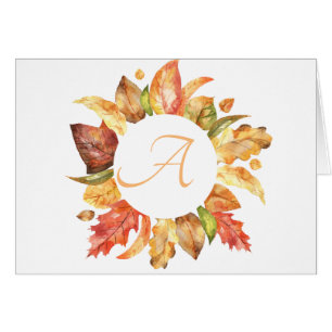 Simplicité Script Fall Feuilles Wreath Monogramme